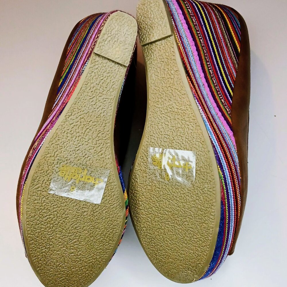 EUC Charlotte Russe 5 Inch Peekaboo Wedge Heel Women's Size 8 - Picture 4 of 6